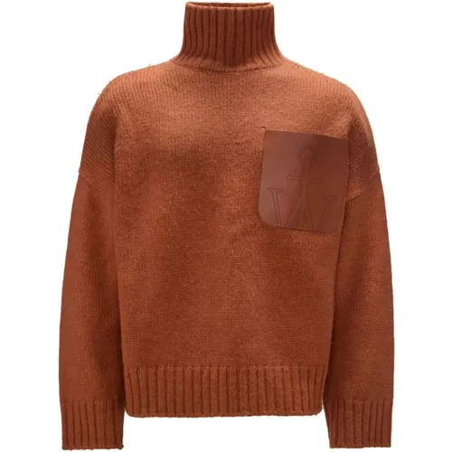 Turtlenecks, male, , Size: M Anchor Logo Knit Sweater - JW Anderson - Modalova