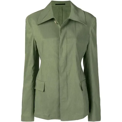 Slim-fit Linen-Blend Jacket , female, Sizes: M, S, XS - Golden Goose - Modalova