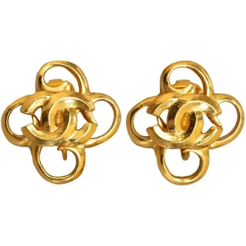 Pre-owned Jewellery, female, , Size: ONE SIZE Pre-owned Gold earrings - Chanel Vintage - Modalova