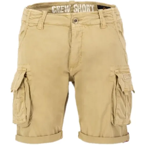 Casual Shorts, male, , Size: W32 Cargo Crew Shorts Sand - alpha industries - Modalova