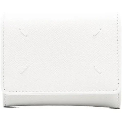 Weiße Tri-Fold Lederbrieftasche - Maison Margiela - Modalova
