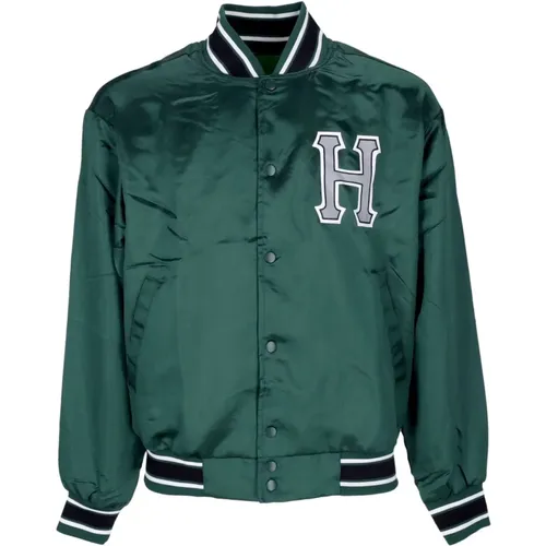 Bomber Jackets, male, , Size: L Forest Satin Baseball Jacket - HUF - Modalova