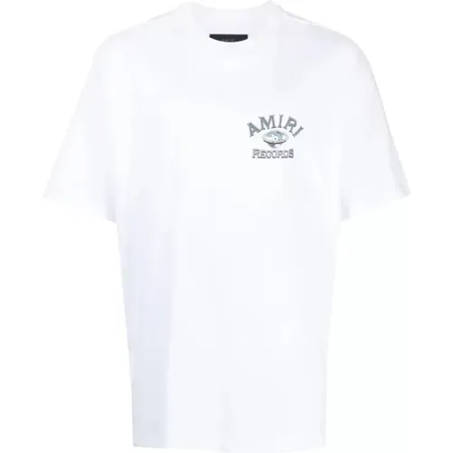 Global Records Grafik T-Shirt Weiß , Herren, Größe: S - Amiri - Modalova