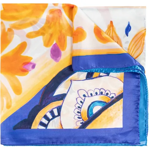 Silky Scarves, unisex, , Size: ONE SIZE Silk scarf with print - Moschino - Modalova