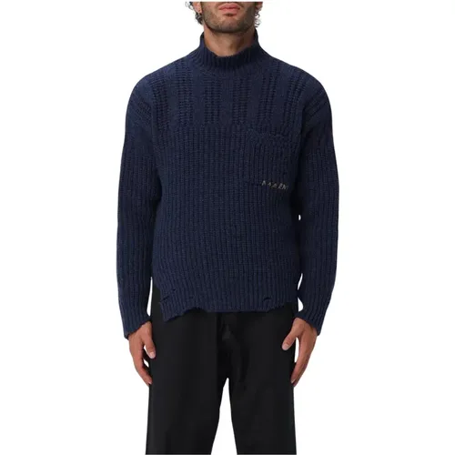 Turtlenecks, male, , Size: L Ribbed Knit Sweater - Marni - Modalova