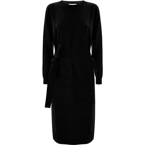 Midi Dresses, female, , Size: M Stylish Knee Length Belted Waist Dress - Kocca - Modalova