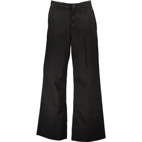 Schwarze Damen Hose mit Weitem Bein , Damen, Größe: W27 L32 - Guess - Modalova