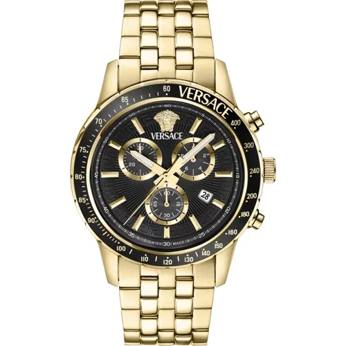 Watches, male, , Size: ONE SIZE Men's Chronograph Watch, Sport Chrono - Versace - Modalova