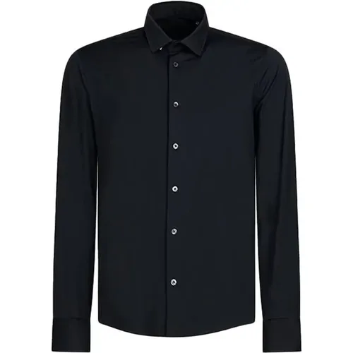 Micro Oxford Open Stretch Black Shirt , male, Sizes: 3XL - RRD - Modalova