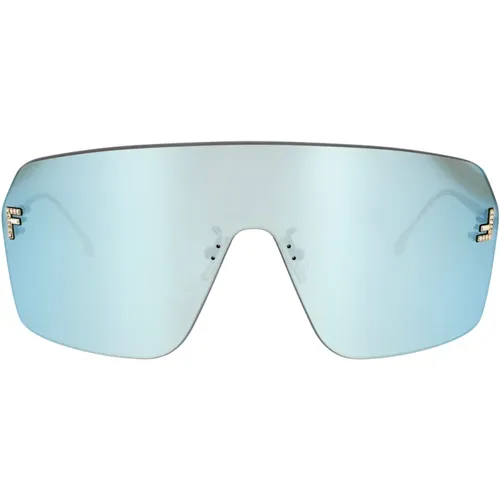 Contemporary Shield Sunglasses with Crystal Detail , unisex, Sizes: ONE SIZE - Fendi - Modalova
