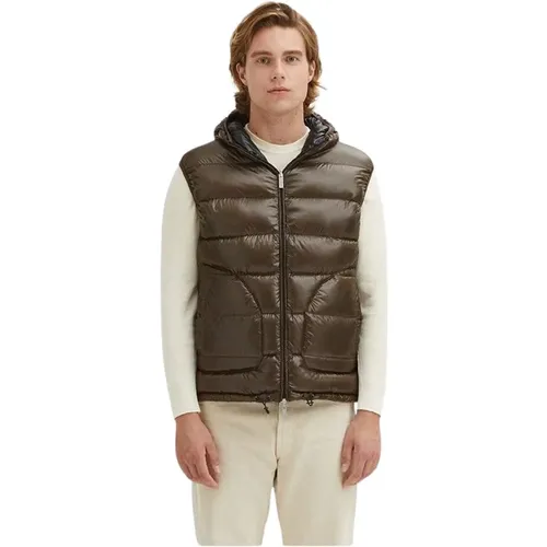 Reversible Hooded Duck Feather Vest , male, Sizes: XL, 2XL, L - Centogrammi - Modalova