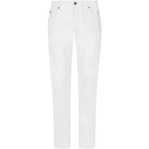 Logo-plaque slim-fit jeans , male, Sizes: M, XL, L - Dolce & Gabbana - Modalova