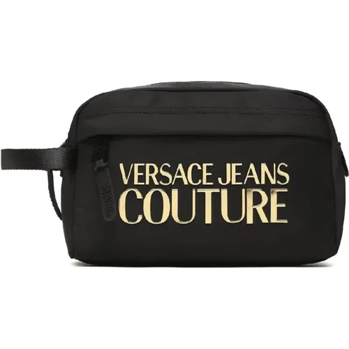 Clutches, male, , Size: ONE SIZE Nylon Men`s Clutch with Logo - Versace Jeans Couture - Modalova