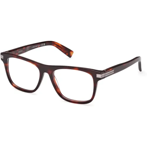 Glasses, unisex, , Size: 54 MM Blonde Havana Black Eyewear Frames - Ermenegildo Zegna - Modalova