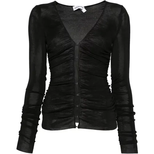 Long Sleeve Tops, female, , Size: XS V-Neck Shirt with Hook Closure - Self Portrait - Modalova