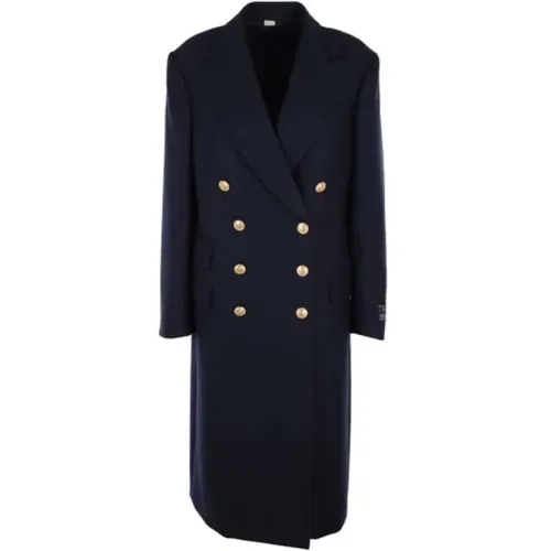 Double-breasted Cashmere Coat in Dark , female, Sizes: S - Gucci - Modalova