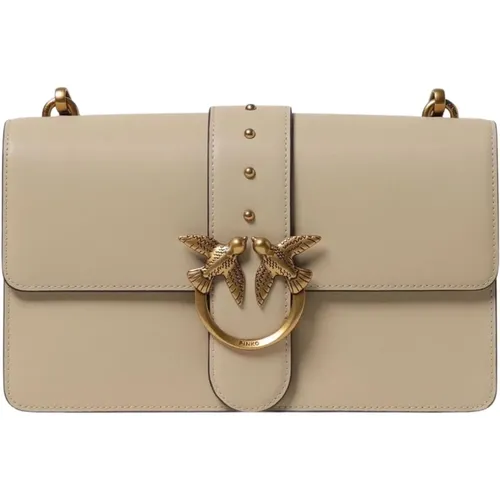 Shoulder Bags, female, , Size: ONE SIZE Leather Shoulder Bag - pinko - Modalova