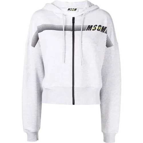 Zip-throughs, female, , Size: M Zip Hoodie - Msgm - Modalova
