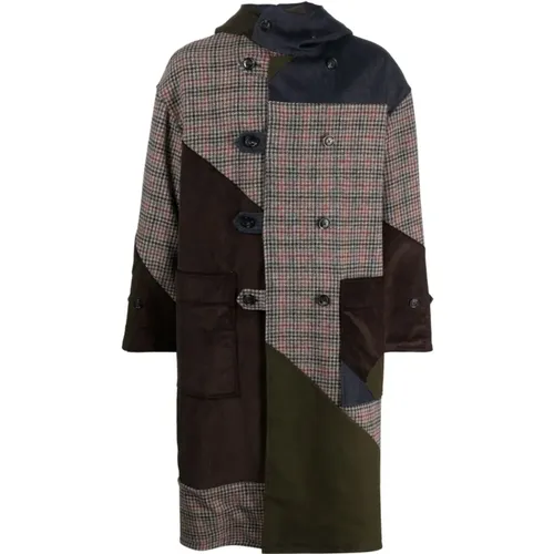 Double-Breasted Coats, male, , Size: M Patchwork Duffle Coat - True to Size - Baracuta - Modalova