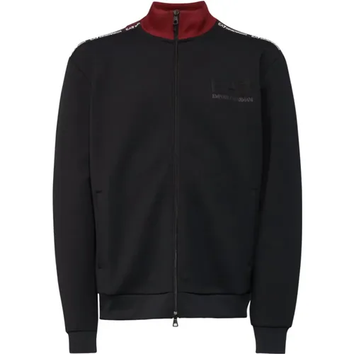 Zip-throughs, male, , Size: 2XL High Neck Full Zip Sweatshirt - Emporio Armani EA7 - Modalova