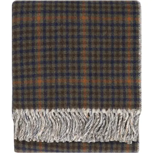 Winter Scarves, female, , Size: ONE SIZE Checkered Cotton Blanket - Autry - Modalova