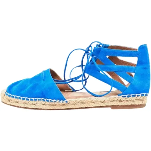 Pre-owned Flats, female, , Size: 8 US Pre-owned Suede sandals - Aquazzura Pre-owned - Modalova