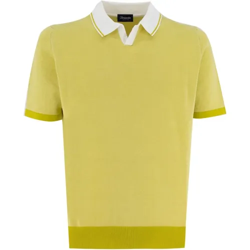 Polo Shirts, male, , Size: 2XL Contrast Collar Polo Shirt Regular Fit - Drumohr - Modalova