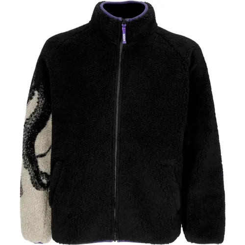 Faux Fur & Shearling Jackets, male, , Size: S Sherpa Zip Neck Jacket - Octopus - Modalova