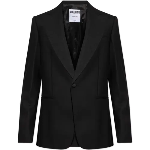 Blazers, male, , Size: M Blazer with closed lapels - Moschino - Modalova