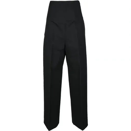 Wide Trousers, female, , Size: XS Cotton Linen Pants - SPORTMAX - Modalova