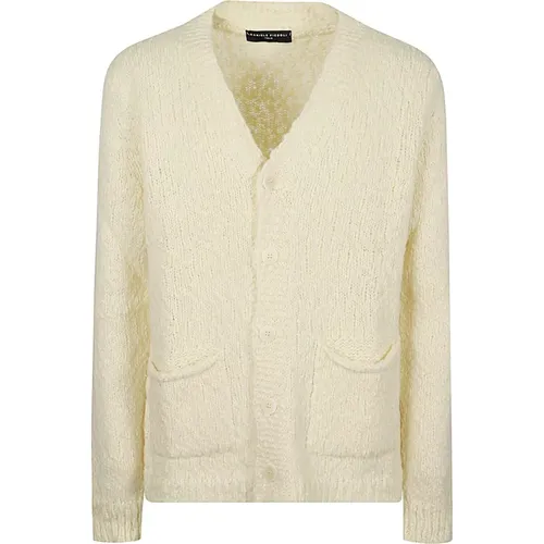 Cardigans, male, , Size: L Soft Knit Cardigan with Texture - Daniele Fiesoli - Modalova