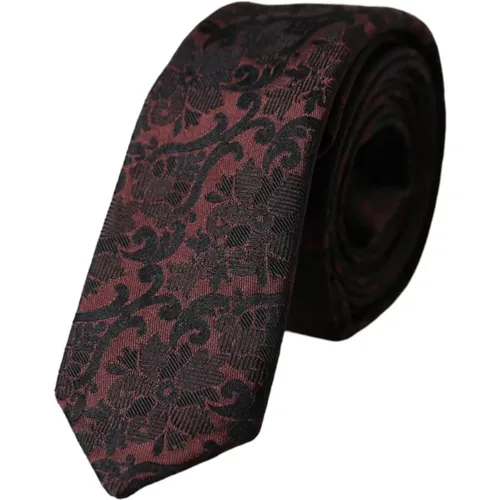 Ties, male, , Size: ONE SIZE Silk Floral Fantasy Adjustable Tie - Dolce & Gabbana - Modalova