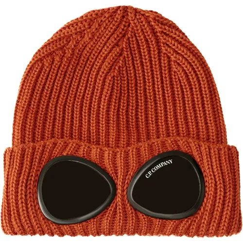 Ribbed Knit Beanie with Goggle Lenses , unisex, Sizes: ONE SIZE - C.P. Company - Modalova