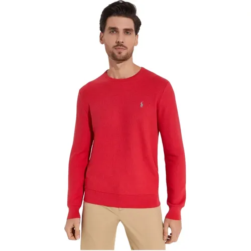 Roter Pullover mit gesticktem Logo , Herren, Größe: XL - Ralph Lauren - Modalova