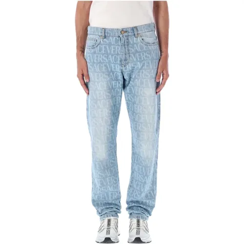Men Clothing Jeans Light Aw23 , male, Sizes: W34 - Versace - Modalova