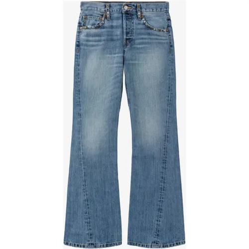 Flared Jeans, female, , Size: W30 Twisted Mid Rise Bootcut Cotton Jeans - Re/Done - Modalova