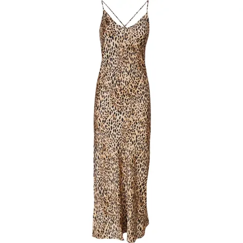 Leopardenmuster V-Ausschnitt Kleid , Damen, Größe: XS - MC2 Saint Barth - Modalova