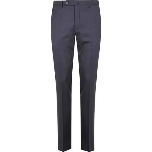 Suit Trousers, male, , Size: 3XL Dark Grey Trousers with Concealed Fastening - Incotex - Modalova