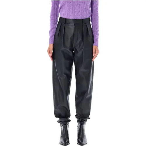 Leather High-rise Trousers , female, Sizes: S - Ralph Lauren - Modalova