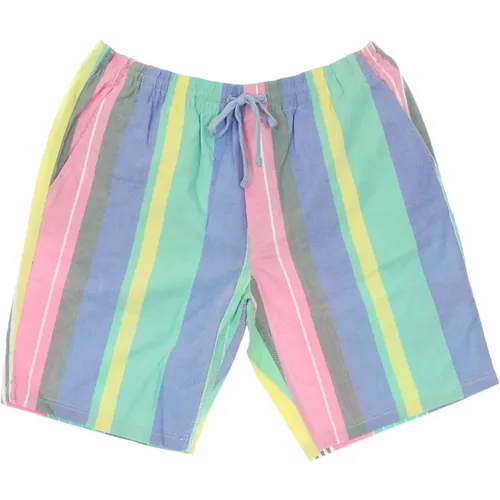 Casual Shorts, male, , Size: S Striped Romantic Pink Men's Shorts - Tommy Hilfiger - Modalova