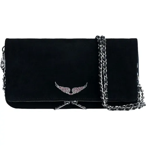 Suede Rock Party Clutch , female, Sizes: ONE SIZE - Zadig & Voltaire - Modalova