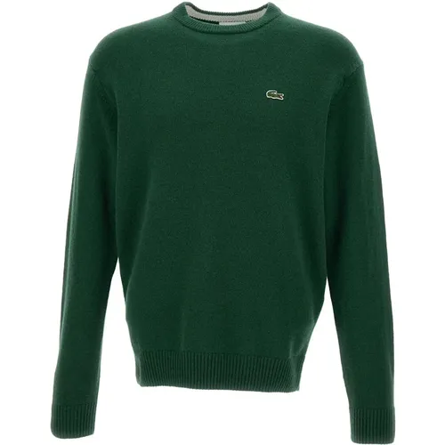 Grüner Wollpullover mit Krokodil-Logo , Herren, Größe: S - Lacoste - Modalova