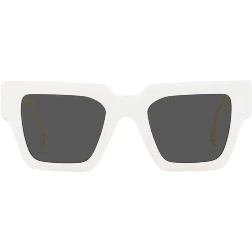 Weiße/Graue Sonnenbrille , Damen, Größe: 50 MM - Versace - Modalova