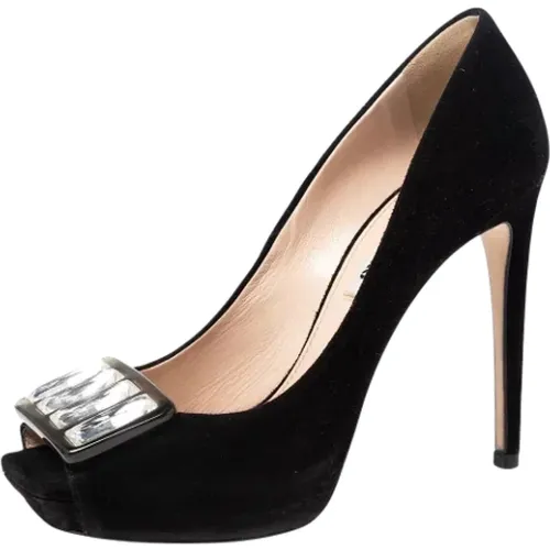 Pre-owned Wildleder heels , Damen, Größe: 37 EU - Miu Miu Pre-owned - Modalova
