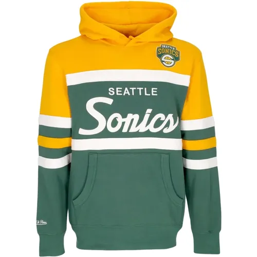 Hoodies, male, , Size: S Seattle Supersonics Hoodie Original Team Colors - Mitchell & Ness - Modalova