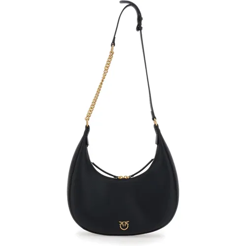 Klassische Schwarze Leder Hobo Tasche - pinko - Modalova