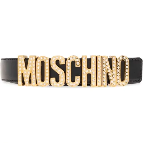 Belts, female, , Size: XS Leather Belt - Moschino - Modalova