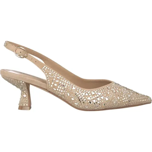 Crystal Embellished Kitten Heel Shoe , female, Sizes: 7 UK, 5 UK, 6 UK - Alma en Pena - Modalova
