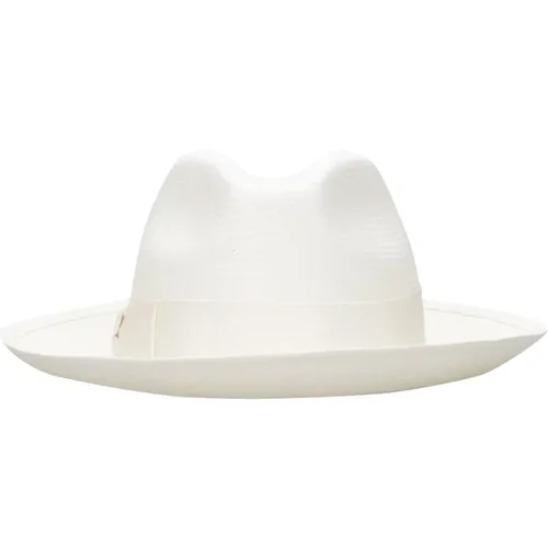 Stroh Panama Hut mit Schleife , Damen, Größe: M - Borsalino - Modalova