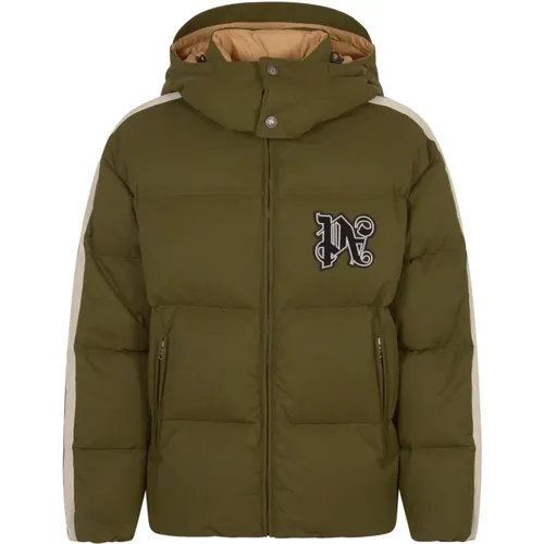 Monogram Track Down Jackets , male, Sizes: L - Palm Angels - Modalova